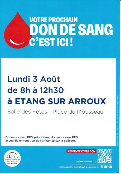 Affiche don du sang août 2026