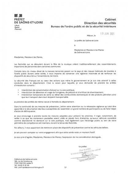 Image arrêté fête de la musique 2026